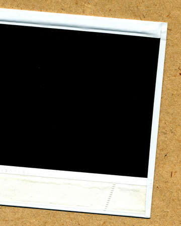 Blank framed instant film on neutral backgroundの写真素材