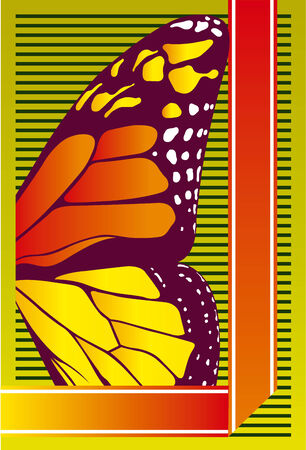 Vector Illustration of butterfly wing on lined backgroundのイラスト素材
