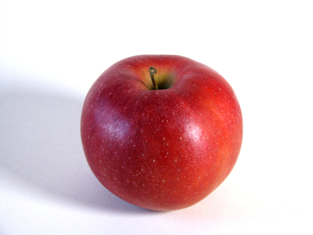 Image of red apple over white backgroundの写真素材