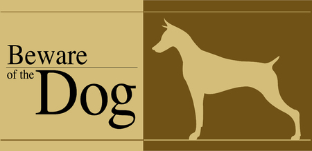 Illustration of dog warning sign plateのイラスト素材