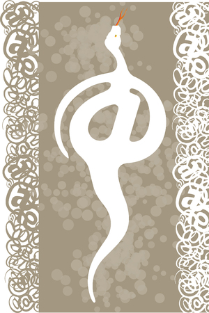 vector illustration of a snake-shaped e-mail symbolのイラスト素材