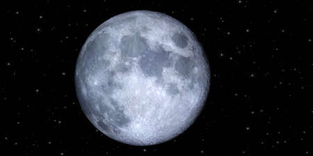 3D rendering illustration of full moon. (Based on image map by NASA)のeditorial素材