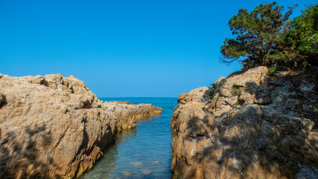 Cala Libretto - Orosei - Nuoro - Sardinia - Italy - Pink Granite cove leading to a sea of crystal...