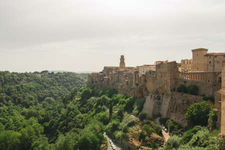 Pitigliano city on the cliff, Italyの写真素材