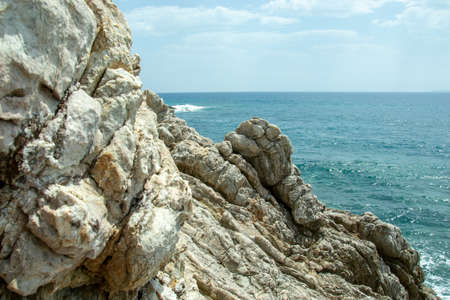 The Argentario cliff on the Tyrrhenian sea in Tuscany - Italyの写真素材