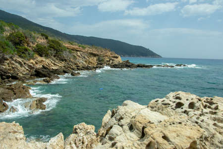 The Argentario cliff on the Tyrrhenian sea in Tuscany - Italyの写真素材