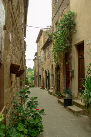 Pitigliano city on the cliff in Tuscany, Italyの写真素材