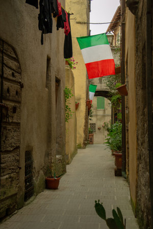Pitigliano city on the cliff in Tuscany, Italyの写真素材