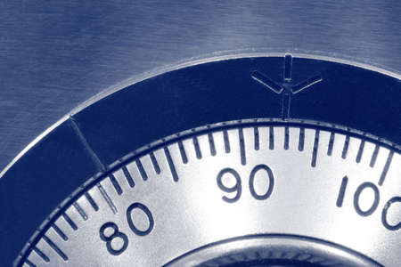Security ~ combination safe lock, in blue duotone.