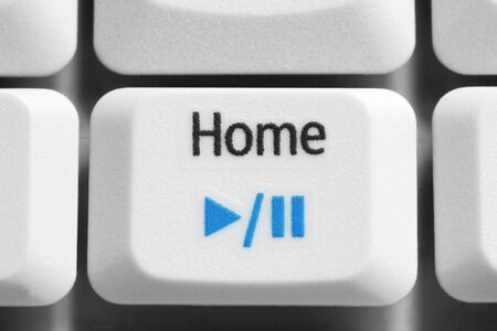 Home key on laptop keyboard, in macro.の写真素材