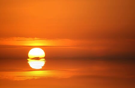 Golden sunset, abstracted.  Sunset over Kuta Beach, Bali, Indonesia.の写真素材