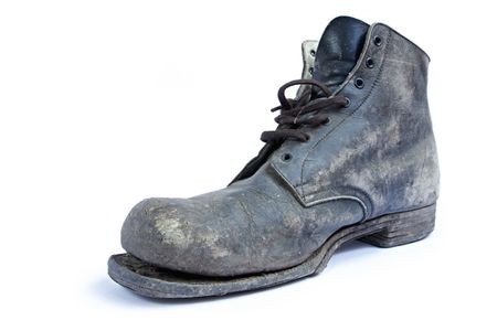 Vintage boot, losing its sole.  Well-worn since the 1940's.