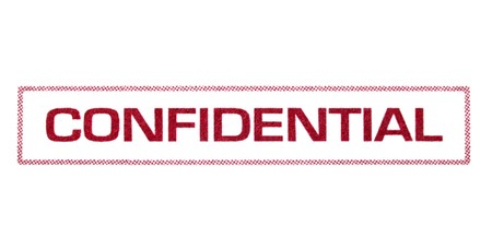 Confidential printed on white paper.の写真素材