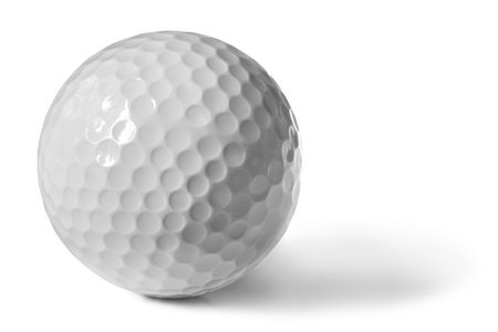 Golf ball, isolated on white with soft shadow.  の写真素材