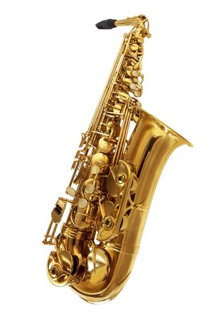 Saxophone, isolated on white background.  の写真素材