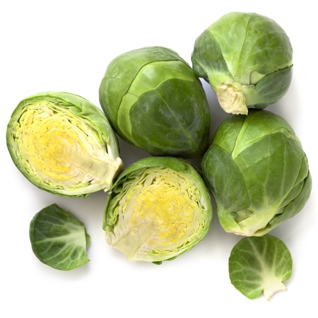 Brussel sprouts, isolated on white background.の写真素材