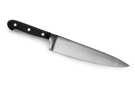 Chef's knife isolated on whiteの写真素材