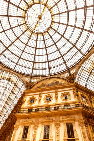 Emanuele Vittorio II Galleria in Milan, Italy.  Luxury shopping.のeditorial素材