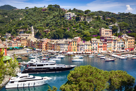 Portofino harbor, on the Italian Riviera near Genoa.の写真素材