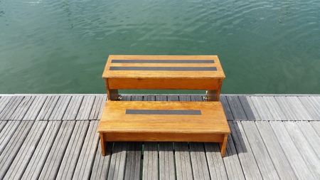 stool to climb into the boat