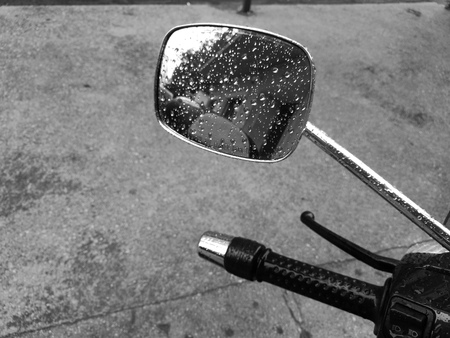 motorcycle rear-view mirrorの写真素材
