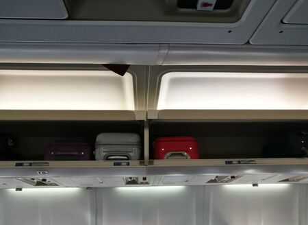 luggage compartment airの写真素材