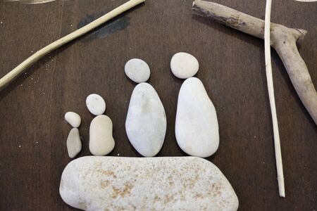 family concept with stonesの写真素材