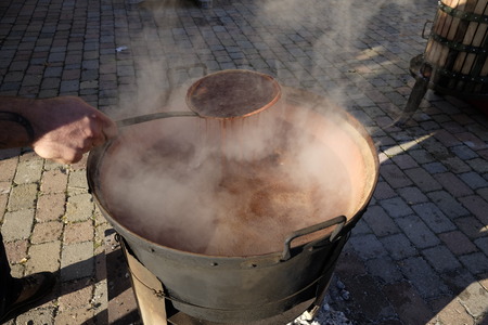 production of cooked wineの写真素材