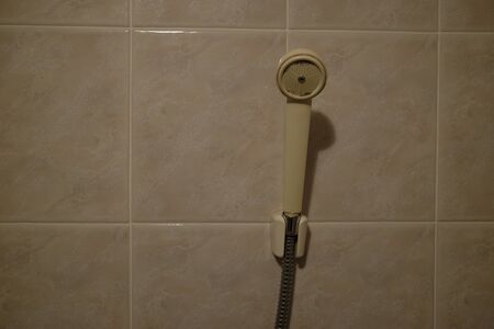 shower mixer in the wallの写真素材