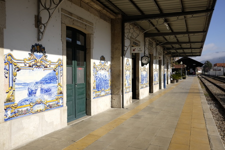 station of pinhao characteristic country in portugalの写真素材