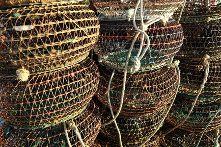 fishing nets and equipmentの写真素材