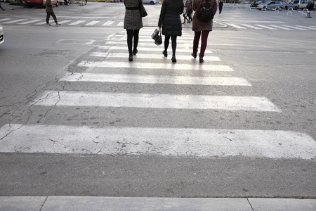 people on the crosswalkの写真素材