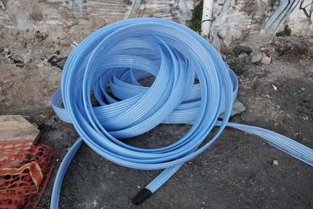 rolls of optical fiber cablesの写真素材