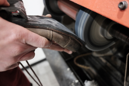 shoemaker at workの写真素材