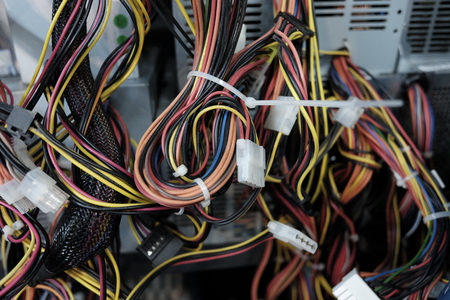 internal computer cablesの写真素材