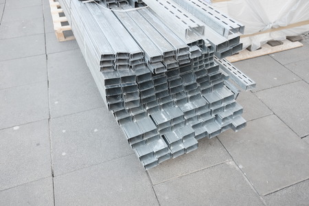 aluminum profiles on the pallet