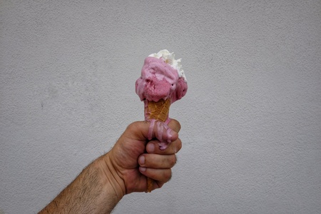ice cream cone melted in your hand