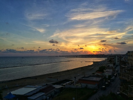 sunset on the beach of Neptuneの写真素材