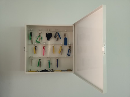 cassette with hanging key ring