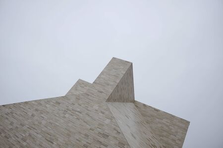 exterior of modern geometric building