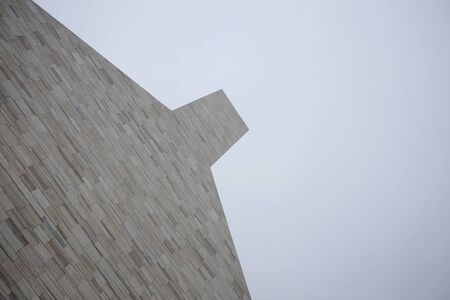 exterior of modern geometric building