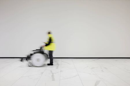 empty wheelchair for airport serviceの写真素材