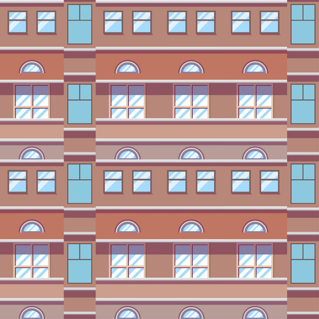 Seamless pattern of residential buildingのイラスト素材