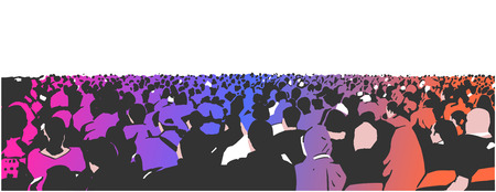 Illustration of large sitting audience in colorのイラスト素材