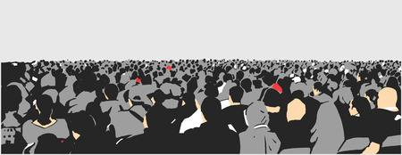 Illustration of large sitting audience in colorのイラスト素材