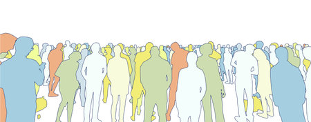 Vector illustration of large crowd of peopleのイラスト素材