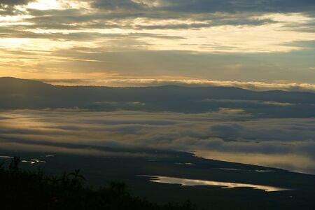 Ngorongoro Crater Tanzania Serengeti Africa Morning Landscape Scenery Scenic. Sunrise High quality photoの写真素材