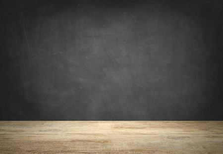 rustic wooden table with grey backgroundの写真素材