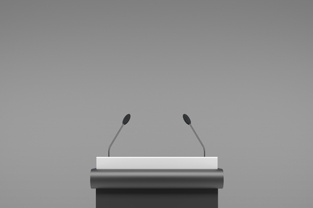 speaker podium in front of clear background - Illustrationの写真素材