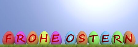 happy easter with colored eggs - Illustrationの写真素材